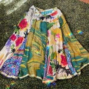 Vintage 80’s cotton rayon floral boho Indian skirt